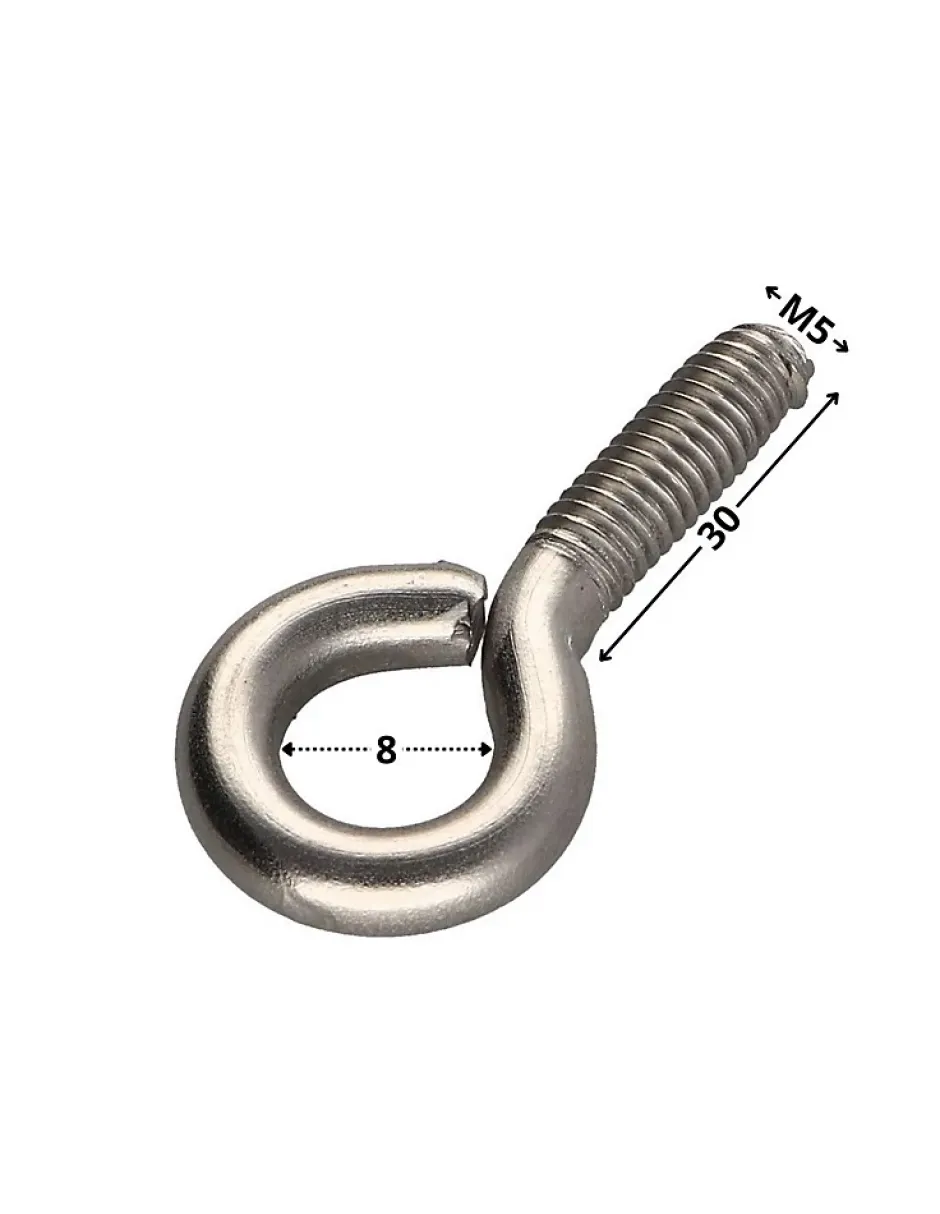 Piton Métaux M5X30 Oeil 8 Inox A2 - 1 pièce^Vis Express Best