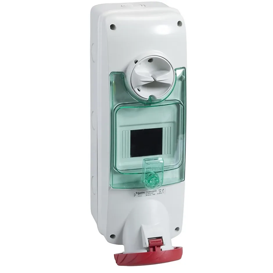 Pkb63q535 Schneider Pratika - Socle De Prise 63a à Vis - Saillie - 3p+n+t - 380-415v Ip67 - Rail Din^Schneider Electric Clearance