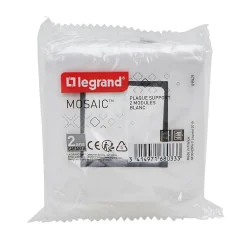 Plaque de finition 2 modules Mosaïc 0 994 71 coloris blanc l.82 x P.9 x H.82 mm^Legrand Outlet
