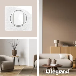 Plaque de finition 1 poste Céliane CP0621 coloris blanc relief l.90 x P.9 x H.82 mm^Legrand Hot