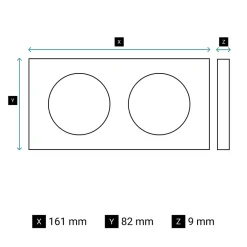 Plaque de finition 2 postes Céliane CP0622 coloris blanc relief l.161 x P.9 x H.82 mm-Legrand Hot