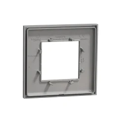 Plaque de finition 1 poste Unica Déco Essentielle NU600230 coloris aluminium l.88,6 x P.10,25 x H.85 mm^Schneider Electric Online