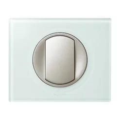 Plaque de finition 1 poste Céliane 0 693 11 coloris verre kaolin l.100 x P.8,5 x H.82 mm-Legrand