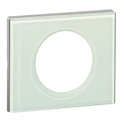Plaque de finition 1 poste Céliane 0 693 11 coloris verre kaolin l.100 x P.8,5 x H.82 mm-Legrand