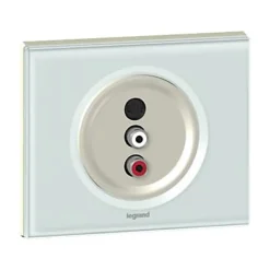 Plaque de finition 1 poste Céliane 0 693 11 coloris verre kaolin l.100 x P.8,5 x H.82 mm-Legrand