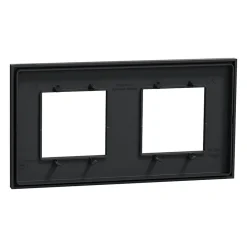 Plaque de finition 2 postes Unica Déco Essentielle NU600454 coloris anthracite l.159,6 x P.10,25 x H.85 mm^Schneider Electric New