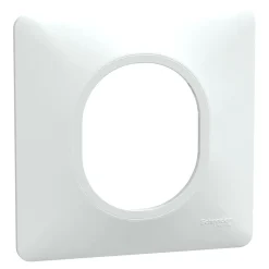 Plaque de finition 1 poste Ovalis S320702 coloris blanc l.87 x P.10 x H.87 mm^Schneider Electric Best