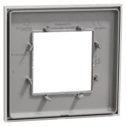 Plaque de finition 1 poste Unica Déco Essentielle NU600224 coloris gris clair l.88,6 x P.10,25 x H.85 mm-Schneider Electric