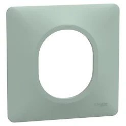 Plaque de finition 1 poste Ovalis S320702A coloris sauge l.87 x P.10 x H.87 mm^Schneider Electric Outlet