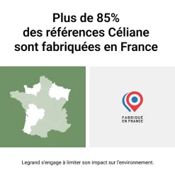 Plaque de finition 1 poste Céliane CP1621 coloris bronze satiné l.90 x P.9 x H.82 mm-Legrand Sale