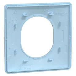 Plaque de finition 1 poste Ovalis S320702C coloris bleu azurin l.87 x P.10 x H.87 mm-Schneider Electric Clearance