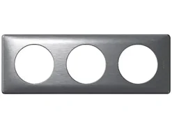 Plaque de finition 3 postes Céliane 0 998 67 coloris aluminium l.232 x P.9 x H.82 mm^Legrand Outlet