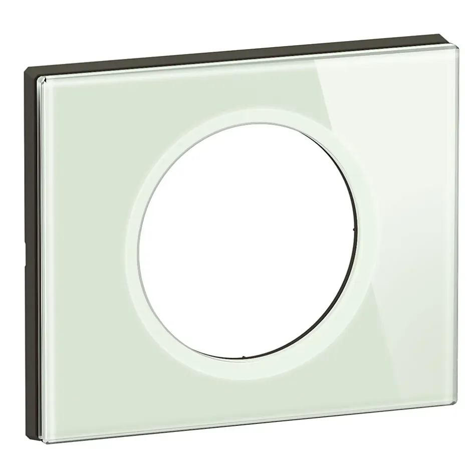 Plaque de finition 1 poste Céliane CP2001 coloris verre opale blanc l.101 x P.11 x H.84 mm^Legrand