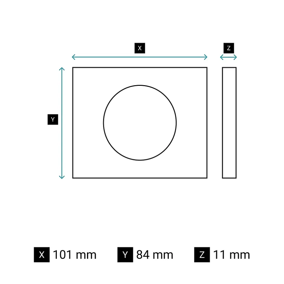 Plaque de finition 1 poste Céliane CP2001 coloris verre opale blanc l.101 x P.11 x H.84 mm^Legrand