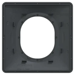 Plaque de finition 1 poste Ovalis S340702G coloris anthracite avec liseré argent chromé l.87 x P.10 x H.87 mm^Schneider Electric Discount