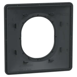 Plaque de finition 1 poste Ovalis S340702G coloris anthracite avec liseré argent chromé l.87 x P.10 x H.87 mm^Schneider Electric Discount