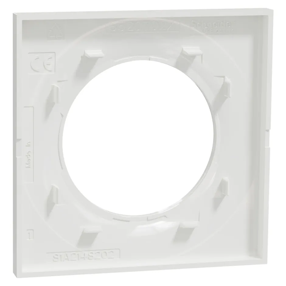 Plaque de finition 1 poste Odace Styl S52C702 coloris blanc l.85 x P.10 x H.85 mm^Schneider Electric New