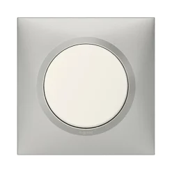 Plaque de finition 1 poste Dooxie 6 008 51 coloris aluminium l.87 x P.10 x H.87 mm-Legrand