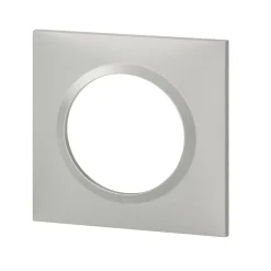 Plaque de finition 1 poste Dooxie 6 008 51 coloris aluminium l.87 x P.10 x H.87 mm-Legrand