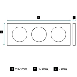 Plaque de finition 3 postes Céliane CP0023 coloris blanc émaillé l.232 x P.9 x H.82 mm-Legrand