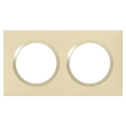 Plaque de finition 2 postes Dooxie 6 008 12 coloris dune mat avec bague dune brillante l.158 x P.10 x H.87 mm-Legrand Discount