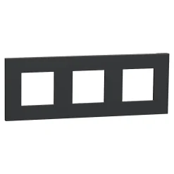 Plaque de finition 3 postes Unica Déco Essentielle NU600654 coloris anthracite l.230,6 x P.10,25 x H.85 mm^Schneider Electric Sale