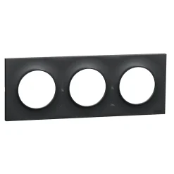 Plaque de finition 3 postes Odace Styl S540706 coloris anthracite l.227 x P.10 x H.85 mm^Schneider Electric
