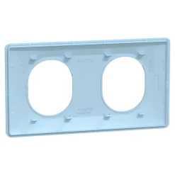 Plaque de finition 2 postes Ovalis S320704C coloris bleu azurin l.158 x P.10 x H.87 mm^Schneider Electric