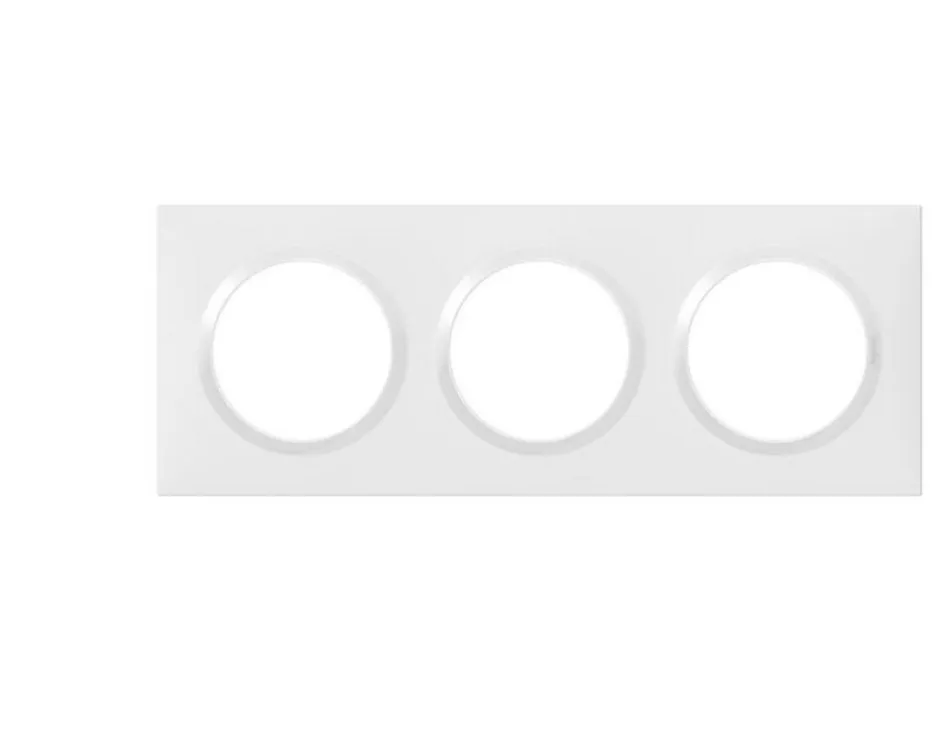 Plaque de finition blanche triple Dooxie-Legrand Hot