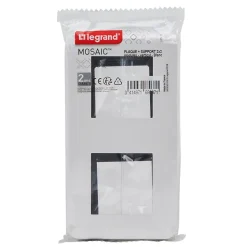 Plaque de finition 2x2 modules Mosaïc 0 994 73 coloris blanc l.153 x P.9 x H.82 mm^Legrand Clearance