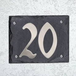 Plaque de numéro de rue, en schiste, noir, L.15 x l.18,5 cm, CIXA11^Chapuis Best