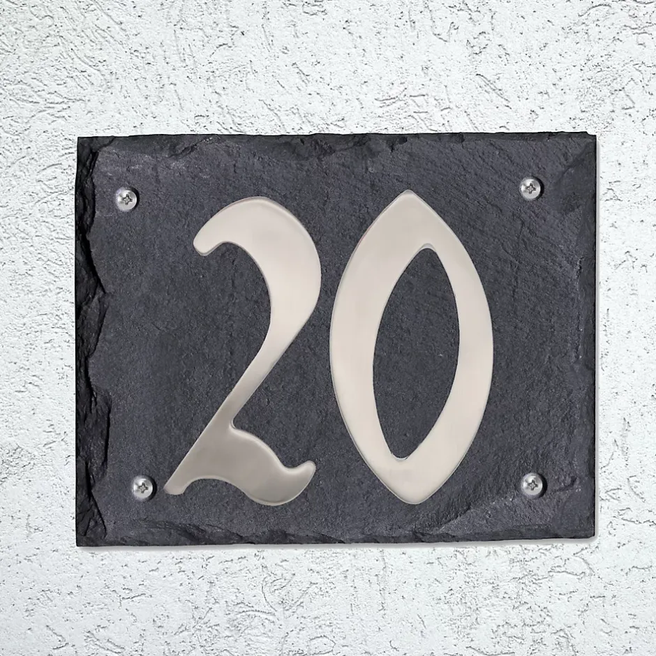 Plaque de numéro de rue, en schiste, noir, L.15 x l.18,5 cm, CIXA11^Chapuis Best