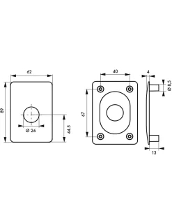 Plaque de renfort pour verrou Surveyor, fixation par vis, epoxy bronze -^Thirard