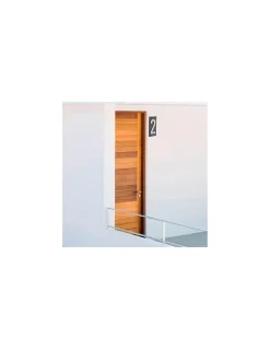 Plaque de signalisation 2, marquage blanc sur fond noir, panneau ABS à visser, 56x120mm -^Thirard