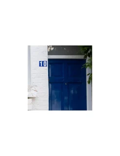 Plaque de signalisation 0, marquage blanc sur fond bleu, panneau PVC adhésif, 65x90mm -^Thirard Discount