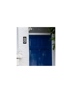 Plaque de signalisation 8, marquage blanc sur fond noir, panneau ABS à visser, 56x120mm -^Thirard Sale