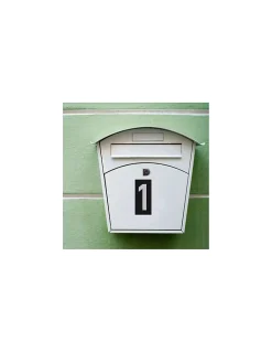 Plaque de signalisation 1, marquage blanc sur fond noir, panneau ABS à visser, 56x120mm -^Thirard