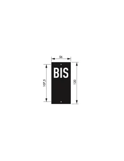 Plaque de signalisation BIS, marquage blanc sur fond noir, panneau ABS à visser, 56x120mm --Thirard Best