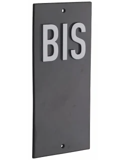 Plaque de signalisation BIS, marquage blanc sur fond noir, panneau ABS à visser, 56x120mm --Thirard Best