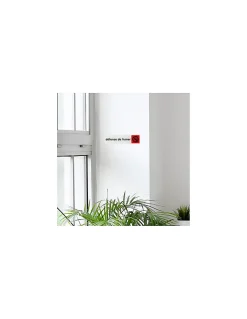 Plaque de signalisation Défense de fumer, plexiglass adhésif, 170x45mm --Thirard