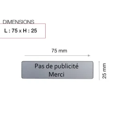 Plaque "Pas de publicité, Merci"^Renz Discount