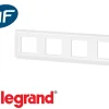 Plaque quadruple horizontale blanche Mosaic composable^Legrand Best