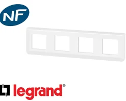 Plaque quadruple horizontale blanche Mosaic composable^Legrand Best