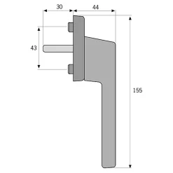 Poignée à clé argent 670 g vendue par 3 pièces^Abus Outlet