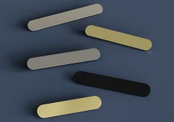 Poignée de meuble arrondi Minzh aluminium effet chromé gris l.153mm x l.25mm x H. 16mm entraxe 128mm-GoodHome Discount