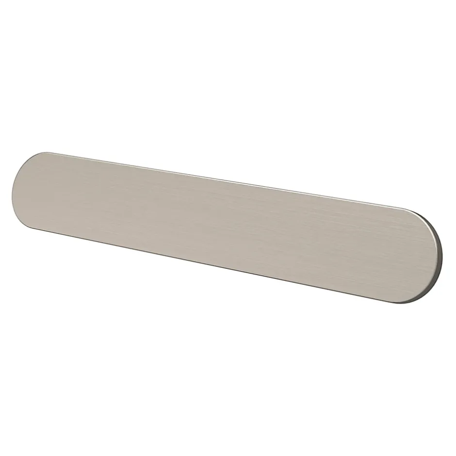 Poignée de meuble arrondi Minzh aluminium effet nickel satin gris l.153mm x l.25mm x H. 16mm entraxe 128mm-GoodHome Outlet