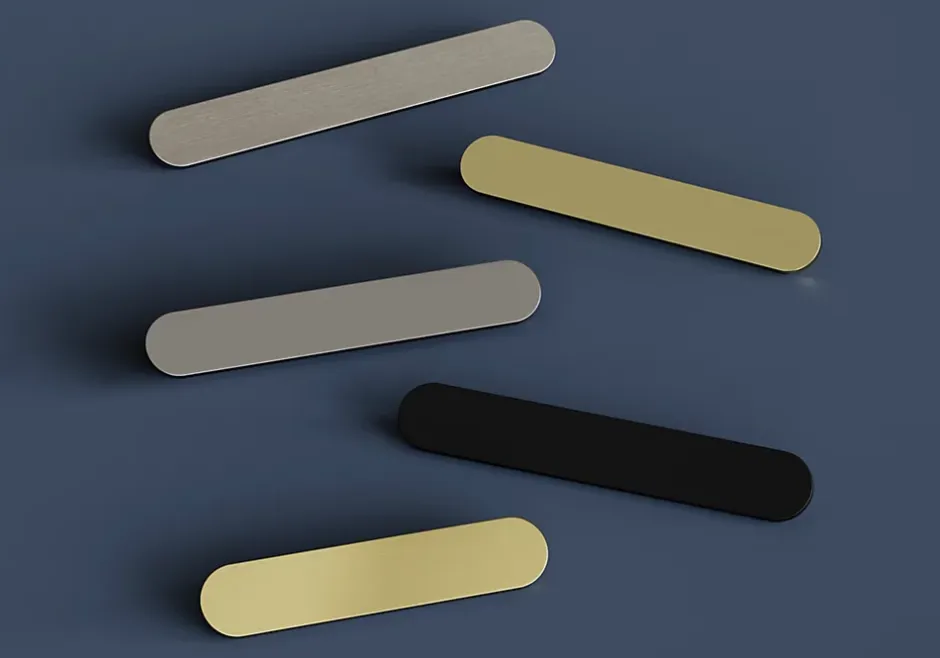 Poignée de meuble arrondi Minzh aluminium effet nickel satin gris l.153mm x l.25mm x H. 16mm entraxe 128mm-GoodHome Outlet