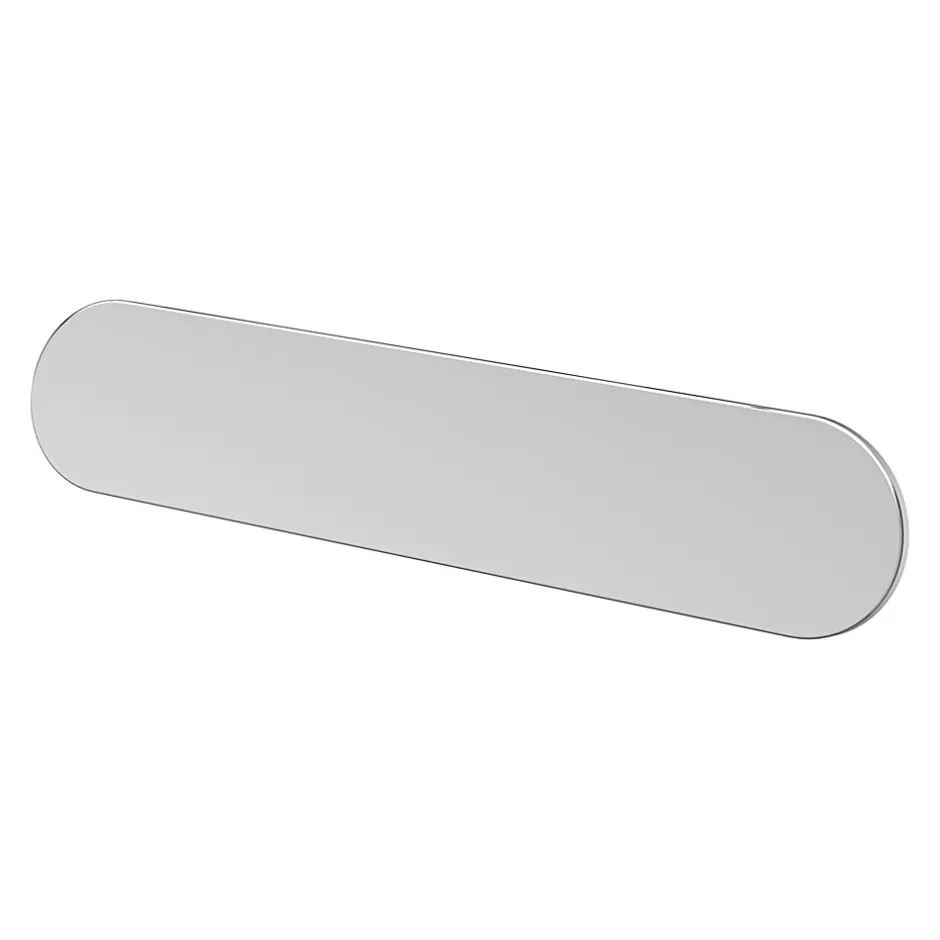 Poignée de meuble arrondi Minzh aluminium effet chromé gris l.121mm x l.25mm x H. 16mm entraxe 96mm^GoodHome Hot