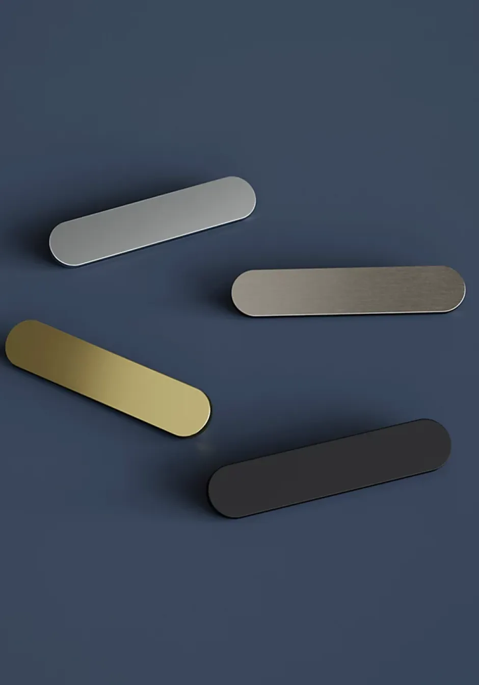 Poignée de meuble arrondi Minzh aluminium effet chromé gris l.121mm x l.25mm x H. 16mm entraxe 96mm^GoodHome Hot