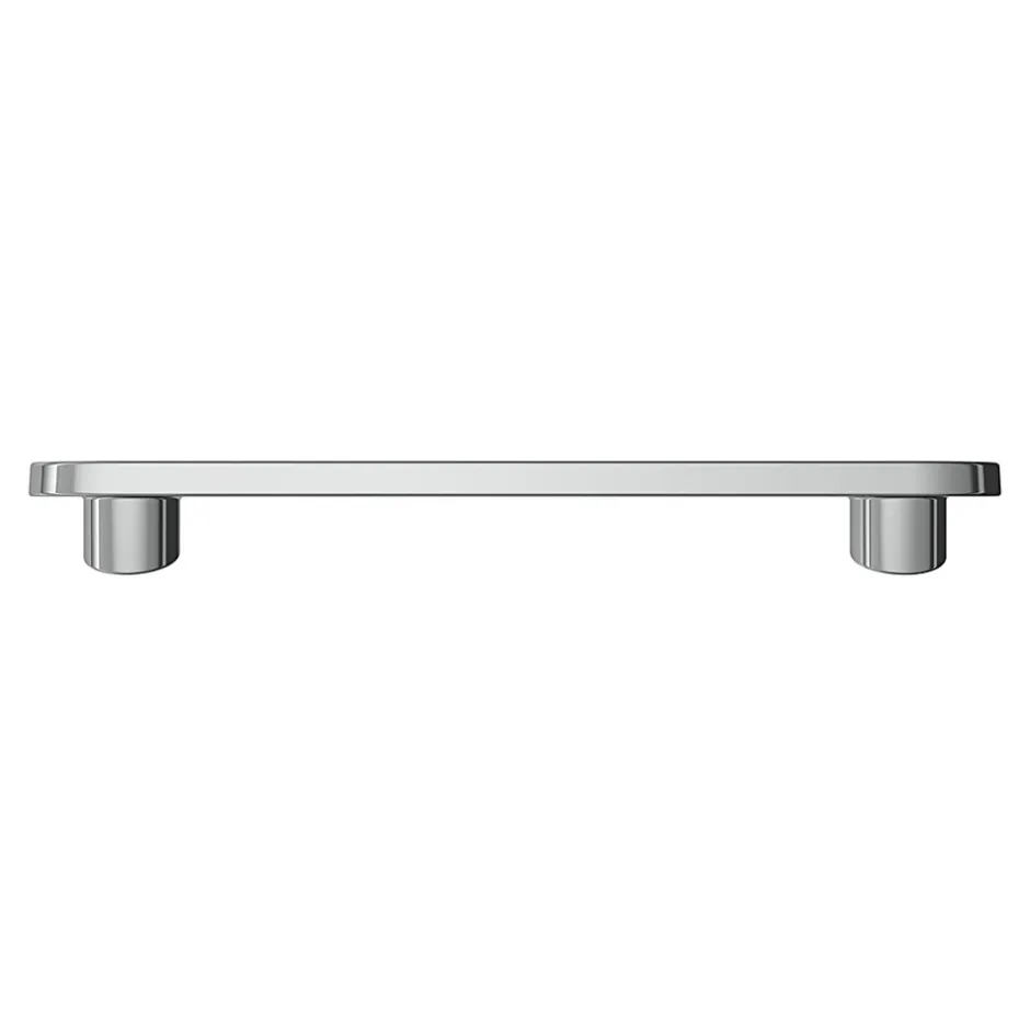 Poignée de meuble arrondi Minzh aluminium effet chromé gris l.121mm x l.25mm x H. 16mm entraxe 96mm^GoodHome Hot
